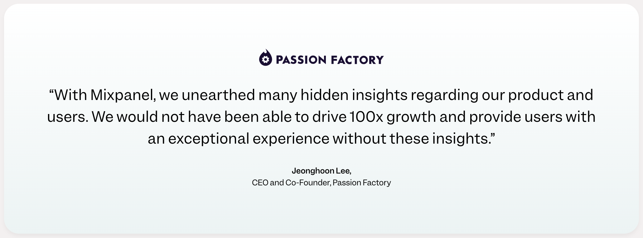 열정팩토리, Mixpanel '높은 성장' Benchmark Case Study 선정